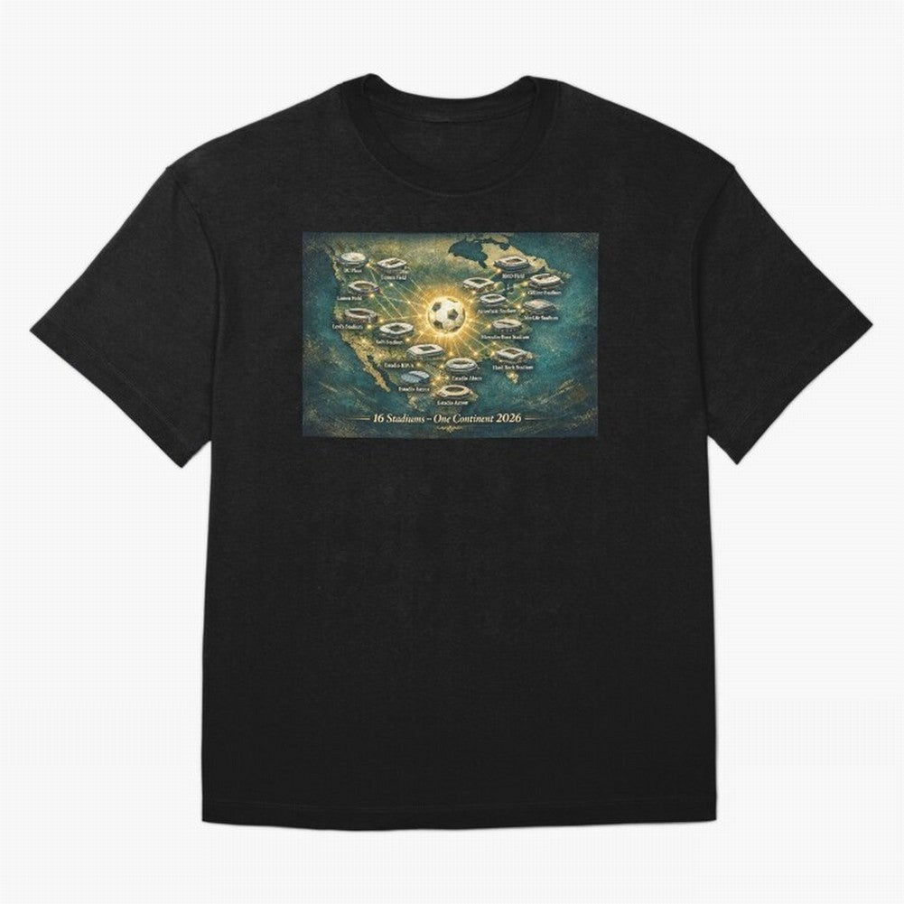 2026 Stadiums Across North America World Cup Classic T-Shirt Unlock the FIFA World Cup 2026 Group Stage Journey through Messi and Cristiano Ronaldo Highlights, Germany Pride, Stadium Chants, National Pride, Trophy Dreams and Unforgettable Football