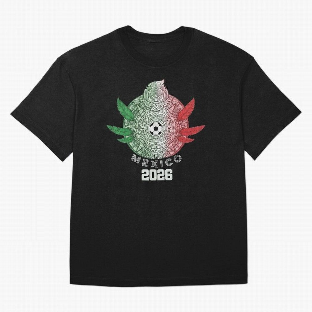 Mexico 2026 Aztec Sun Statement Classic T-Shirt Bring a Vintage Feel to FIFA World Cup 2026 Featuring Mbappe and Neymar, Portugal, Spain and Germany Energy, Match Day Excitement, Supporter Culture, Golden Goals and Global Football Passion; Ideal