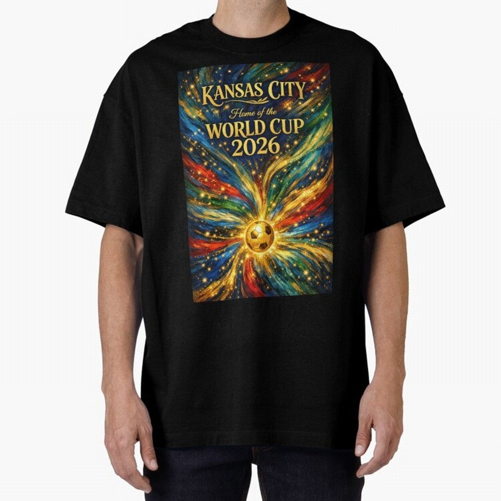 Kansas City World Cup 2026 Starburst Soccer Poster ¡ª Van Gogh Fluid Art Print Classic T-Shirt Follow the FIFA World Cup 2026 Group Stage Journey through Neymar, Haaland and Cristiano Ronaldo Highlights, Portugal Pride, Football History, Final