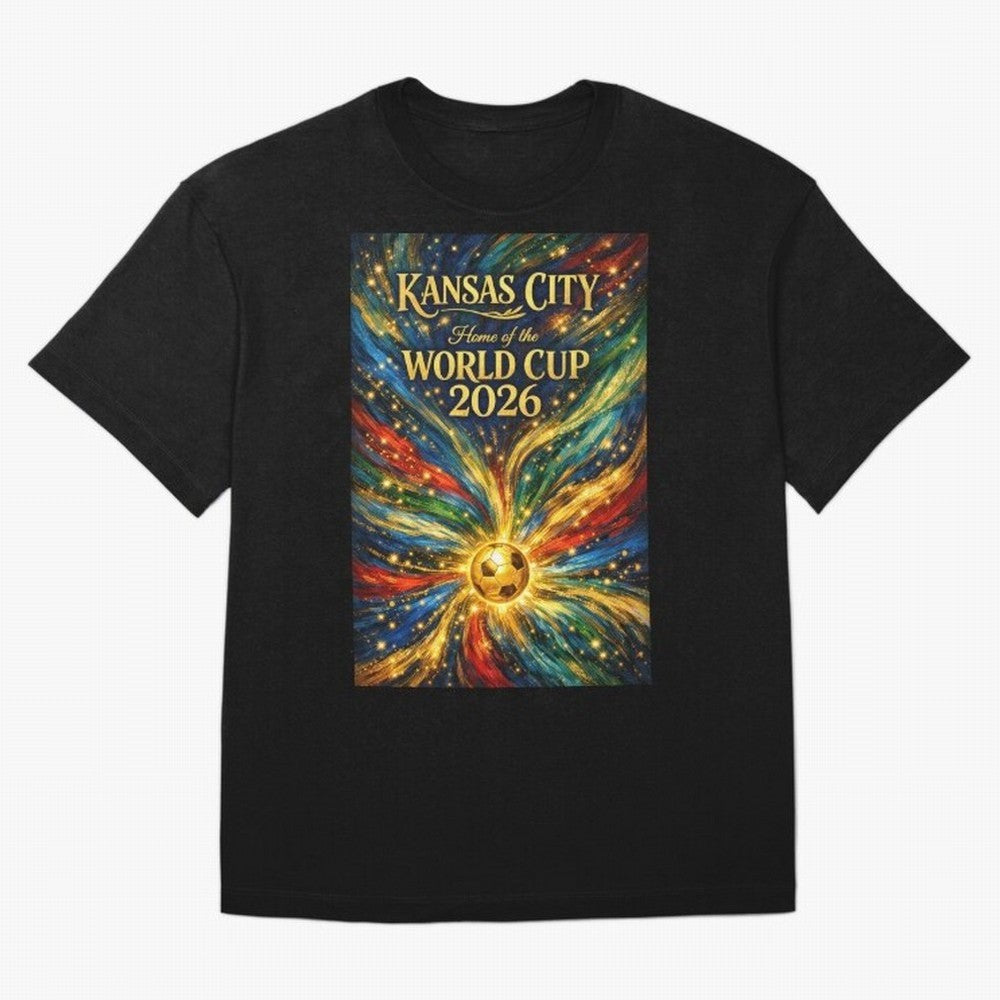 Kansas City World Cup 2026 Starburst Soccer Poster ¡ª Van Gogh Fluid Art Print Classic T-Shirt Follow the FIFA World Cup 2026 Group Stage Journey through Neymar, Haaland and Cristiano Ronaldo Highlights, Portugal Pride, Football History, Final
