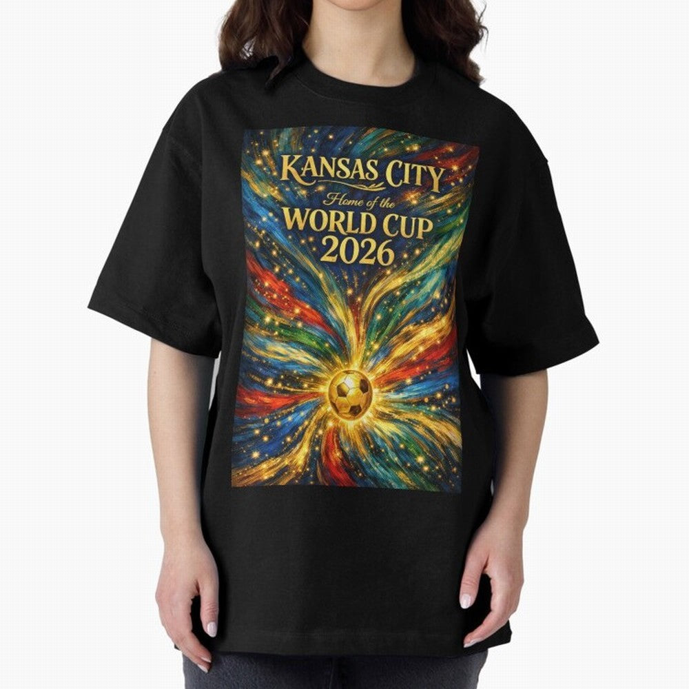 Kansas City World Cup 2026 Starburst Soccer Poster ¡ª Van Gogh Fluid Art Print Classic T-Shirt Follow the FIFA World Cup 2026 Group Stage Journey through Neymar, Haaland and Cristiano Ronaldo Highlights, Portugal Pride, Football History, Final