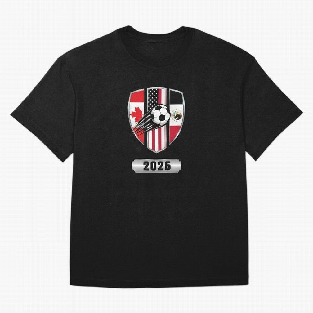 North United America Shield 2026 Cup T-Shirt_82794382 Classic T-Shirt Celebrate the Stars of the FIFA World Cup 2026 Group Stage Journey through Messi, Neymar and Mbappe Highlights, Brazil, Portugal and Argentina Pride, Goal Celebration Energy,