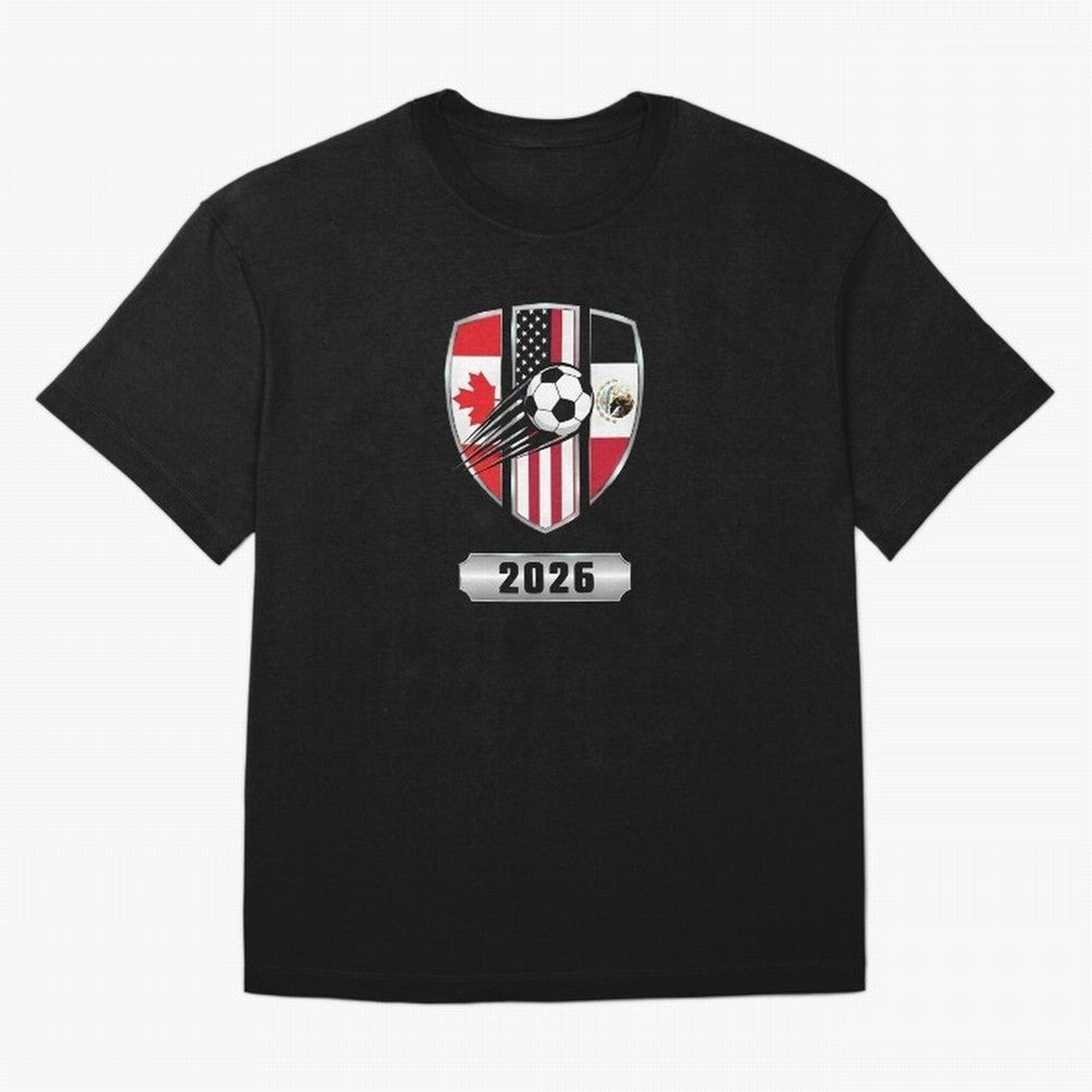 North United America Shield 2026 Cup T-Shirt_82794382 Classic T-Shirt Represent FIFA World Cup 2026 Built around Neymar, Haaland and Cristiano Ronaldo, Portugal, Spain and Germany Energy, Worldwide Fan Energy, Dramatic Goals, Stadium Lights and