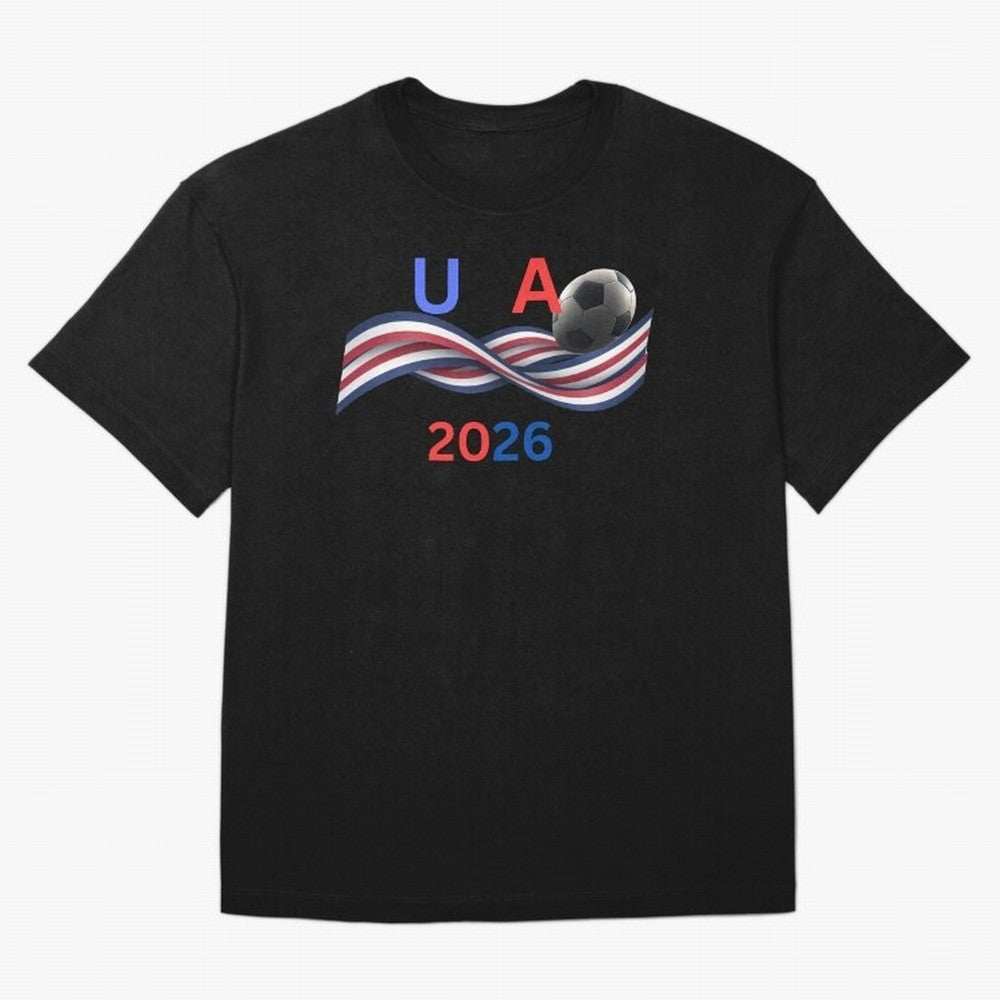 USA 2026 Soccer Ball With Waving Flag - United States Football Team Support? Classic T-Shirt Relive the Noise and Pride of FIFA World Cup 2026 Driven by Messi, CR7 and Mbappe, Germany Energy, Classic Soccer Heritage, Championship Pressure, Fan