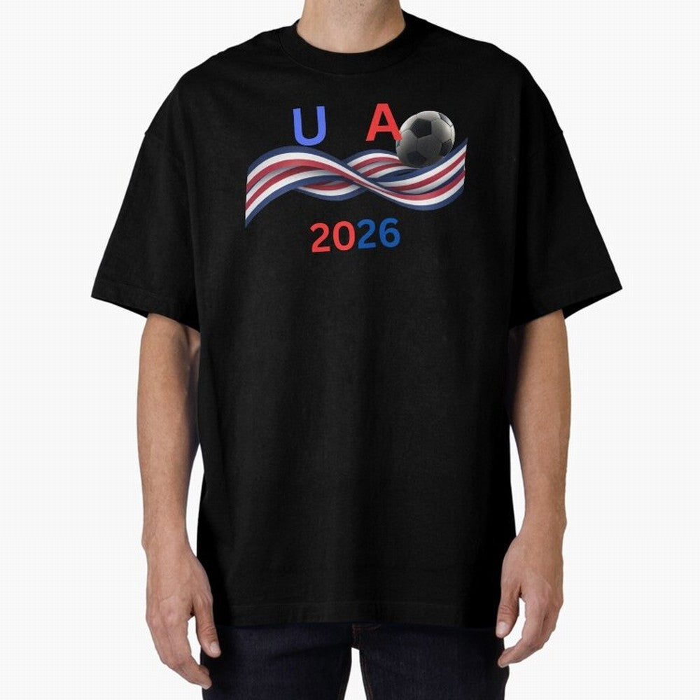 USA 2026 Soccer Ball With Waving Flag - United States Football Team Support? Classic T-Shirt Relive the Noise and Pride of FIFA World Cup 2026 Driven by Messi, CR7 and Mbappe, Germany Energy, Classic Soccer Heritage, Championship Pressure, Fan