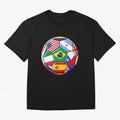 Soccer with various flags Classic T-Shirt Keep the Match Day Mood of FIFA World Cup 2026 Group Stage for Fans of Haaland and Portugal, Spain and Germany, Bringing Football Festival Excitement, Trophy Ambitions, Country Rivalries and Star Player
