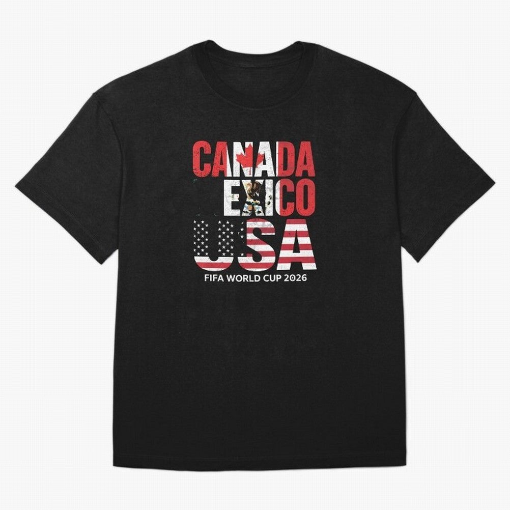 United 2026 World Cup - Canada, Mexico, USA Flags T-Shirt_83138002 Classic T-Shirt Refresh FIFA World Cup 2026 Featuring Neymar, Germany Energy, Stadium Memories, Football Loyalty, International Chants and Championship Tradition; Great for Watch