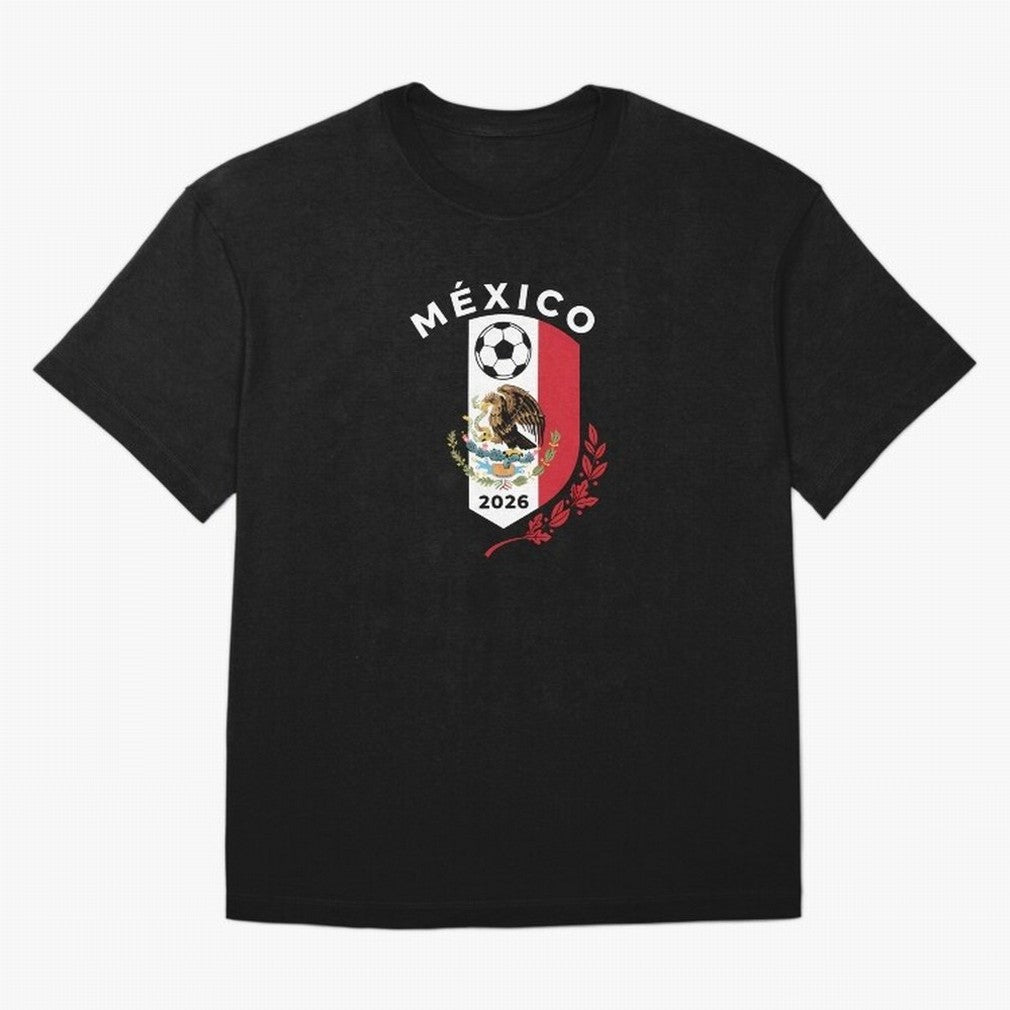 Mexico Emblem World Cup Soccer 2026 Football Crew T-Shirt_83050167 Classic T-Shirt Feel the Trophy Chase of FIFA World Cup 2026 USA Canada Mexico Spirit, Inspired by Brazil, CR7 and Messi, Football Passion, Legendary Performances, Festival Vibes