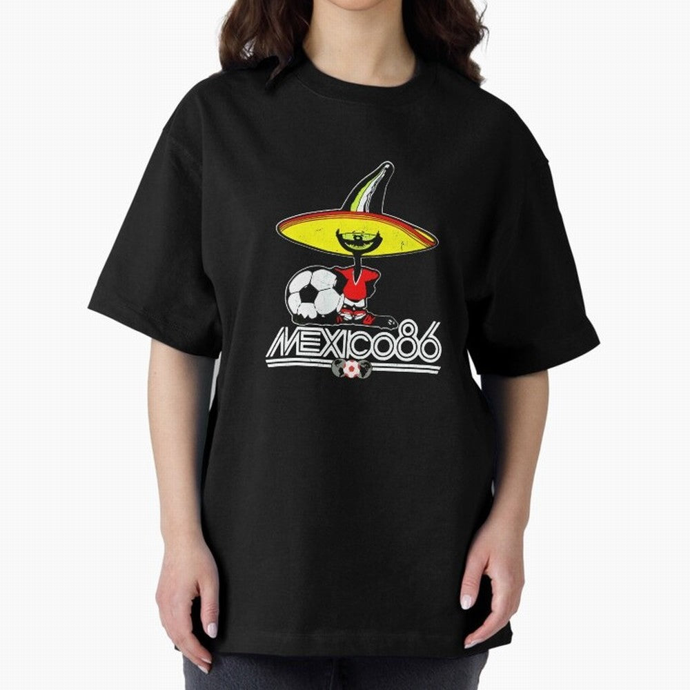 Mexico 86 World Cup Pique Retro Vintage T-Shirt_90751770 Classic T-Shirt Live the Energy of FIFA World Cup 2026 for Fans of Neymar and Brazil, Bringing Football Festival Excitement, Trophy Ambitions, Country Rivalries and Star Player Buzz; Great