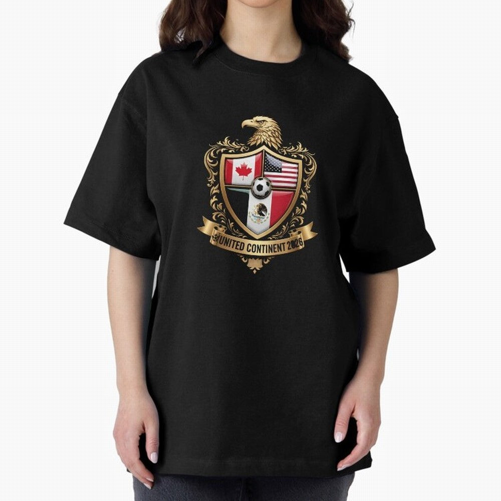 Golden Continental Eagle Soccer World Cup Crest 2026 T-Shirt_83050983 Classic T-Shirt Enjoy Match Day Hype around FIFA World Cup 2026 USA Canada Mexico, CR7 and Messi, France and Portugal, Tournament Hype, Historic Matchups, Family Viewing Parties