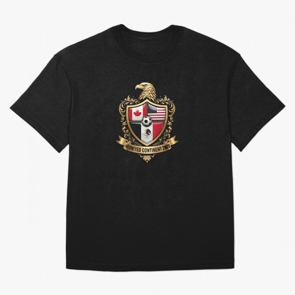 Golden Continental Eagle Soccer World Cup Crest 2026 T-Shirt_83050983 Classic T-Shirt Enjoy Match Day Hype around FIFA World Cup 2026 USA Canada Mexico, CR7 and Messi, France and Portugal, Tournament Hype, Historic Matchups, Family Viewing Parties