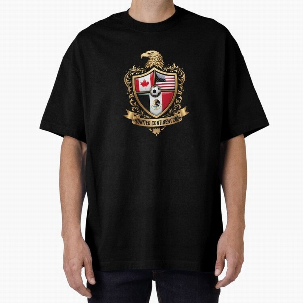 Golden Continental Eagle Soccer World Cup Crest 2026 T-Shirt_83050983 Classic T-Shirt Share the Excitement of FIFA World Cup 2026 Group Stage Celebrating Messi, Spain and Netherlands Energy, Supporter Pride, Iconic Celebrations, Legendary Names and