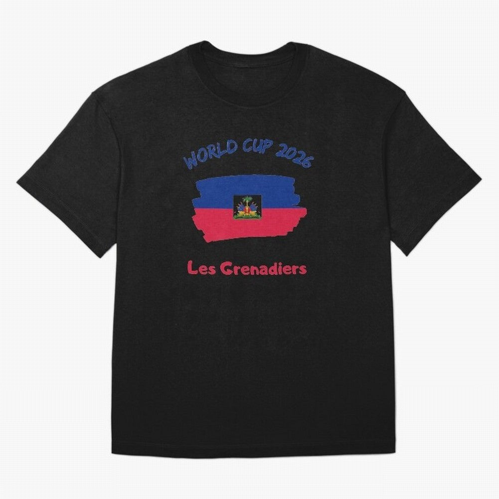 Haiti Football Fan Haitian Soccer Supporter National Team Pride Caribbean 2026 T-Shirt_90544900 Classic T-Shirt Show Fan Pride Across FIFA World Cup 2026 USA Canada Mexico Celebrating Messi, Neymar and Mbappe, Argentina, France and Brazil Energy,