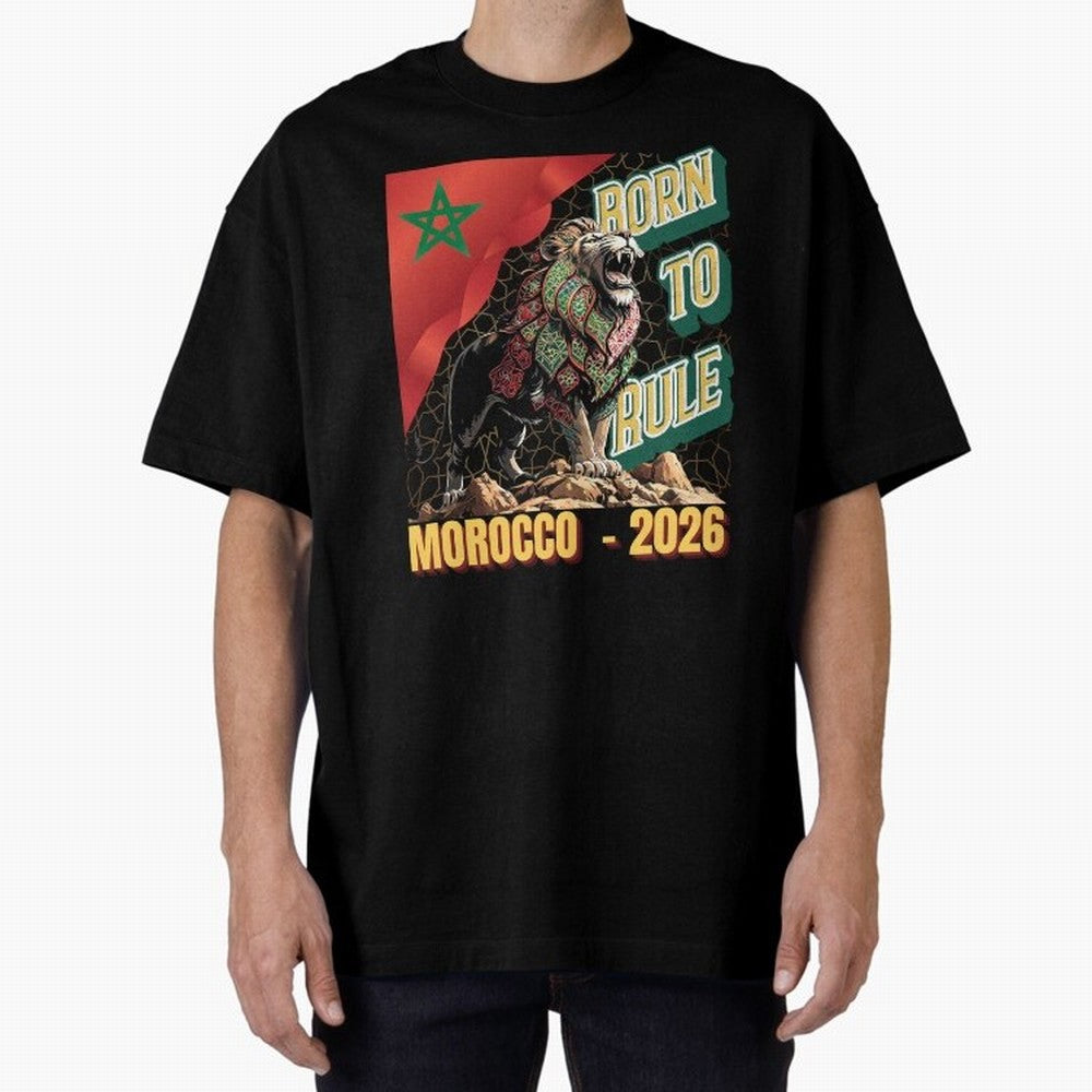 Morocco Football - Born to Rule Classic T-Shirt Follow Every Goal of Match Day Hype around FIFA World Cup 2026 Group Stage, CR7, Spain, Game Day Rituals, Football Legends, Country Pride and the Road to the Final; Perfect for People Who Love