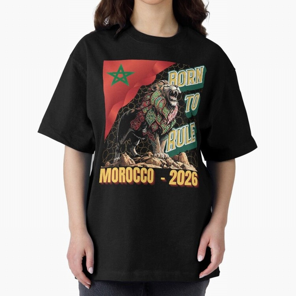 Morocco Football - Born to Rule Classic T-Shirt Follow Every Goal of Match Day Hype around FIFA World Cup 2026 Group Stage, CR7, Spain, Game Day Rituals, Football Legends, Country Pride and the Road to the Final; Perfect for People Who Love