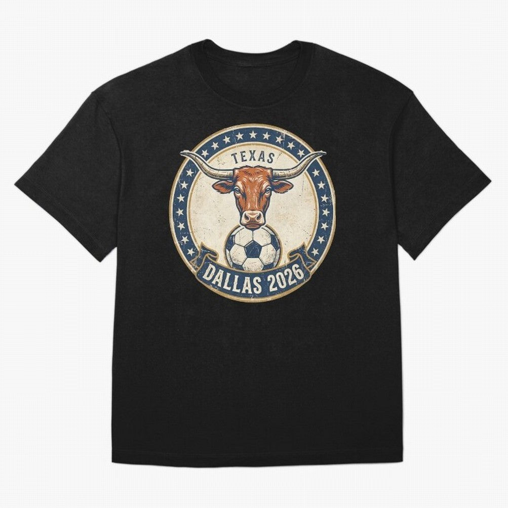 Dallas Texas 2026 World Cup Host City Vintage Football Badge Classic T-Shirt Turn Up for FIFA World Cup 2026 Group Stage Made for CR7, Argentina, France and Brazil Energy, Soccer Culture, Superstar Moments, National Team Dreams and Competitive