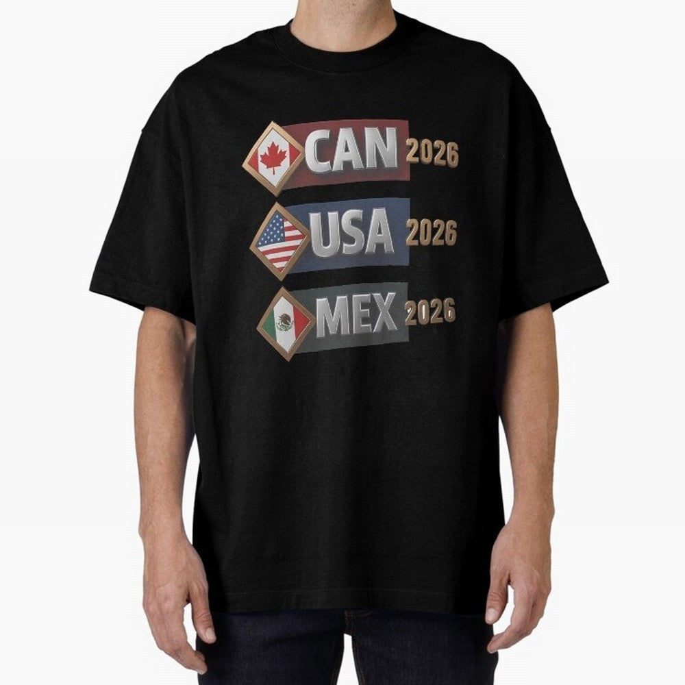 CAN USA MEx 2026 Flags, Canada USA Mexico Soccer Tournament Classic T-Shirt Mark Match Day Hype around FIFA World Cup 2026 Group Stage, Messi, Brazil, Game Day Rituals, Football Legends, Country Pride and the Road to the Final; Created for Match