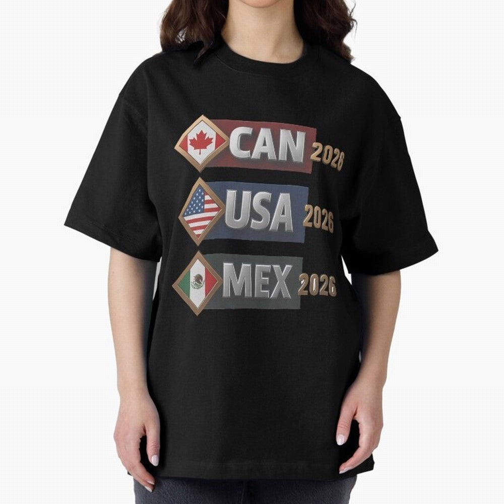 CAN USA MEx 2026 Flags, Canada USA Mexico Soccer Tournament Classic T-Shirt Mark Match Day Hype around FIFA World Cup 2026 Group Stage, Messi, Brazil, Game Day Rituals, Football Legends, Country Pride and the Road to the Final; Created for Match