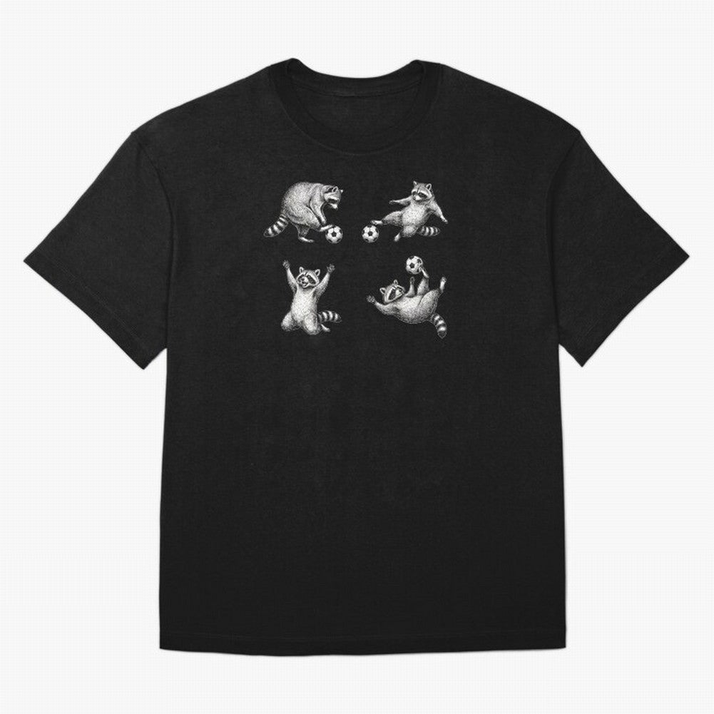 Funny Raccoon Soccer World Cup 2026 Games Classic T-Shirt Represent Football Lovers during FIFA World Cup 2026 Group Stage for Fans of Mbappe and Neymar and Brazil, Bringing Vintage Soccer Flavor, Modern Football Stars, National Flags and Final