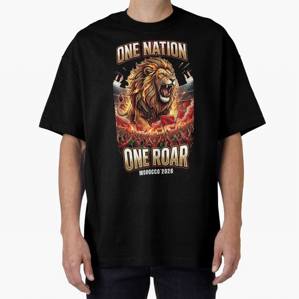Morocco Football Fan - One Roar One Nation Classic T-Shirt Celebrate Rivalries and Pride in FIFA World Cup 2026 USA Canada Mexico for Fans of Messi and Argentina, Bringing Classic Soccer Heritage, Championship Pressure, Fan Loyalty and