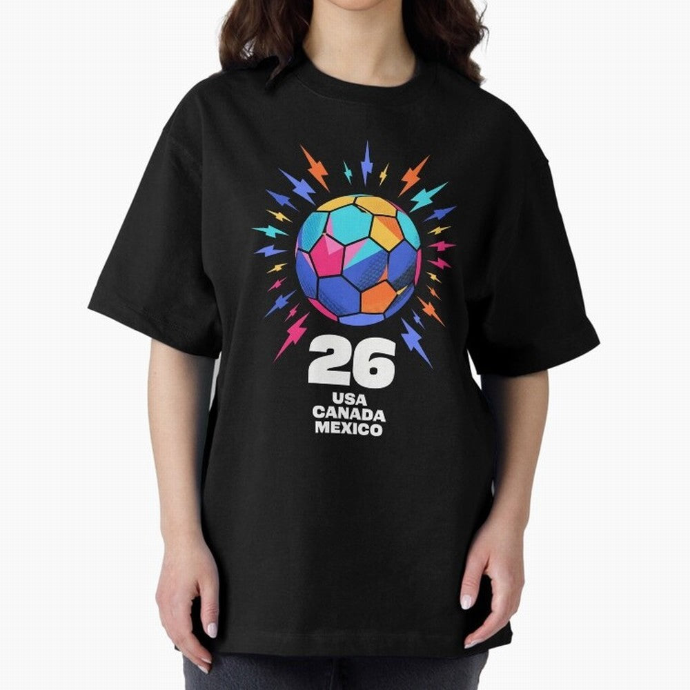 2026 Colorful Soccer Ball USA Canada Mexico 26 Classic T-Shirt Honor Global Football Passion for FIFA World Cup 2026 USA Canada Mexico, Built around Cristiano Ronaldo, France, Tournament Hype, Historic Matchups, Family Viewing Parties and Global