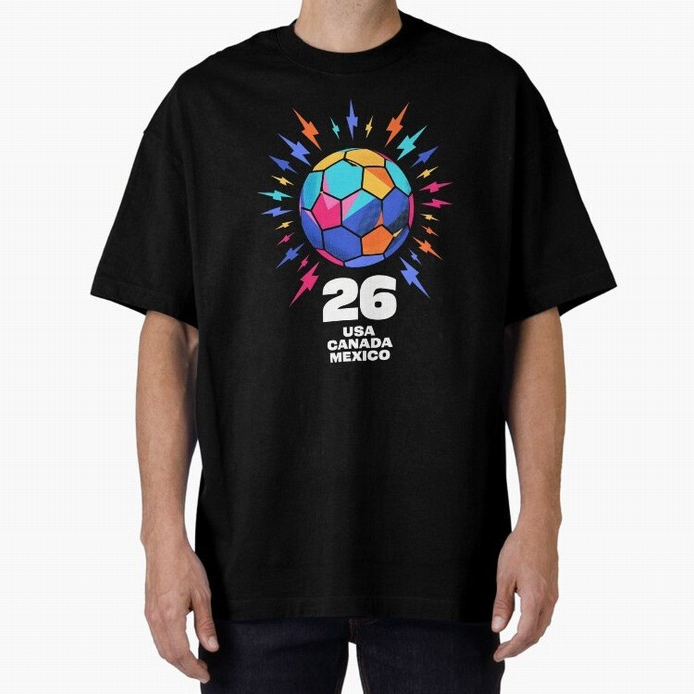 2026 Colorful Soccer Ball USA Canada Mexico 26 Classic T-Shirt Honor Global Football Passion for FIFA World Cup 2026 USA Canada Mexico, Built around Cristiano Ronaldo, France, Tournament Hype, Historic Matchups, Family Viewing Parties and Global