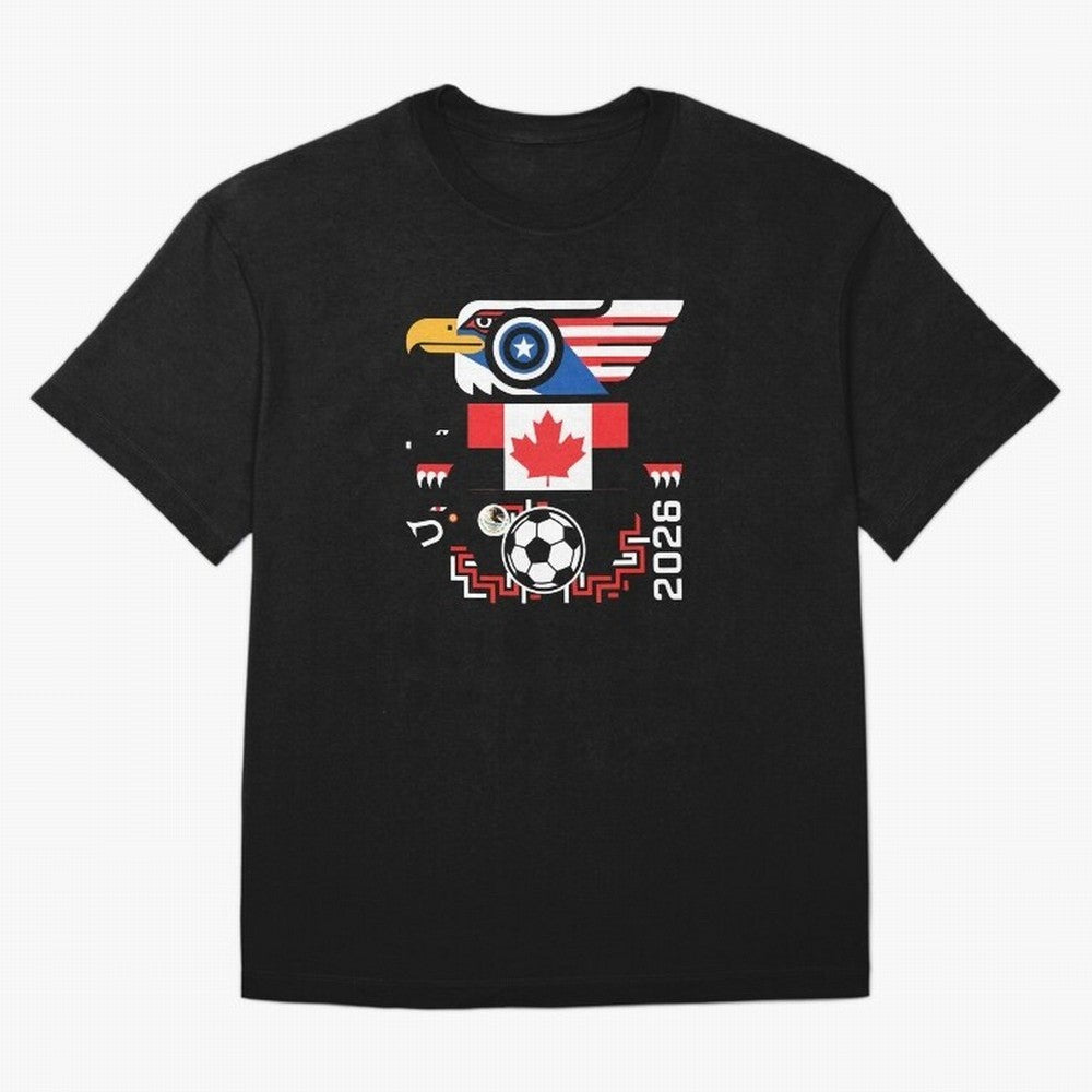 North America Spirit Cup 2026 T-Shirt_82734510 Classic T-Shirt Support the FIFA World Cup 2026 Group Stage Journey through Messi, CR7 and Mbappe Highlights, Brazil, Portugal and Argentina Pride, Vintage Soccer Flavor, Modern Football Stars,