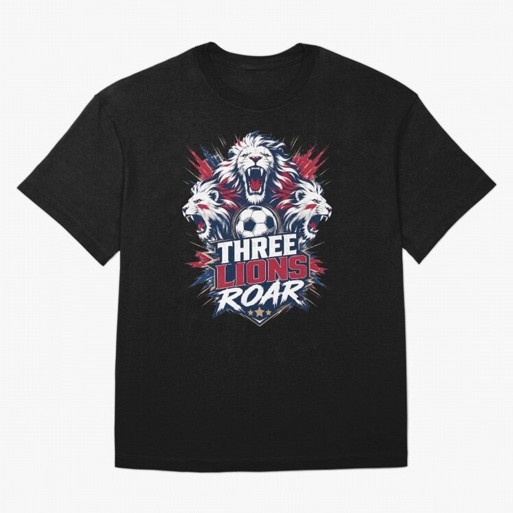 Three Lions Roar England World Cup 26 Tee Classic T-Shirt Celebrate Global Passion for the FIFA World Cup 2026 Journey through CR7 Highlights, Argentina, France and Brazil Pride, Championship Spirit, Famous Goals, Roaring Crowds and International