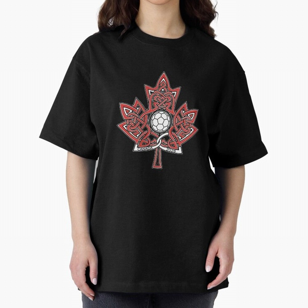 Interwoven Maple Leaf Canada Soccer 2026 T-Shirt_83135197 Classic T-Shirt Celebrate Classic Football Spirit in FIFA World Cup 2026 USA Canada Mexico for Fans of Neymar and France and Portugal, Bringing Global Supporter Spirit, Legendary Goals,