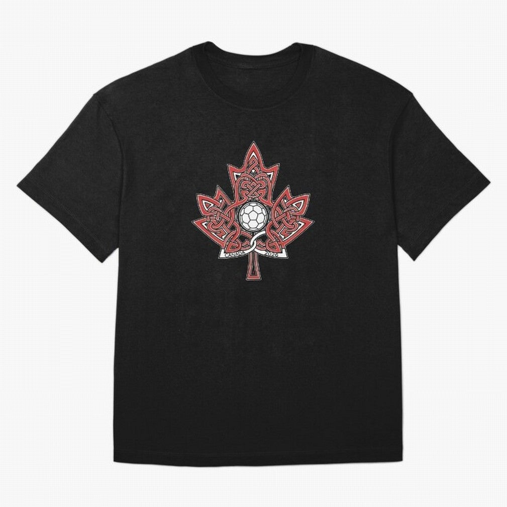 Interwoven Maple Leaf Canada Soccer 2026 T-Shirt_83135197 Classic T-Shirt Celebrate Classic Football Spirit in FIFA World Cup 2026 USA Canada Mexico for Fans of Neymar and France and Portugal, Bringing Global Supporter Spirit, Legendary Goals,