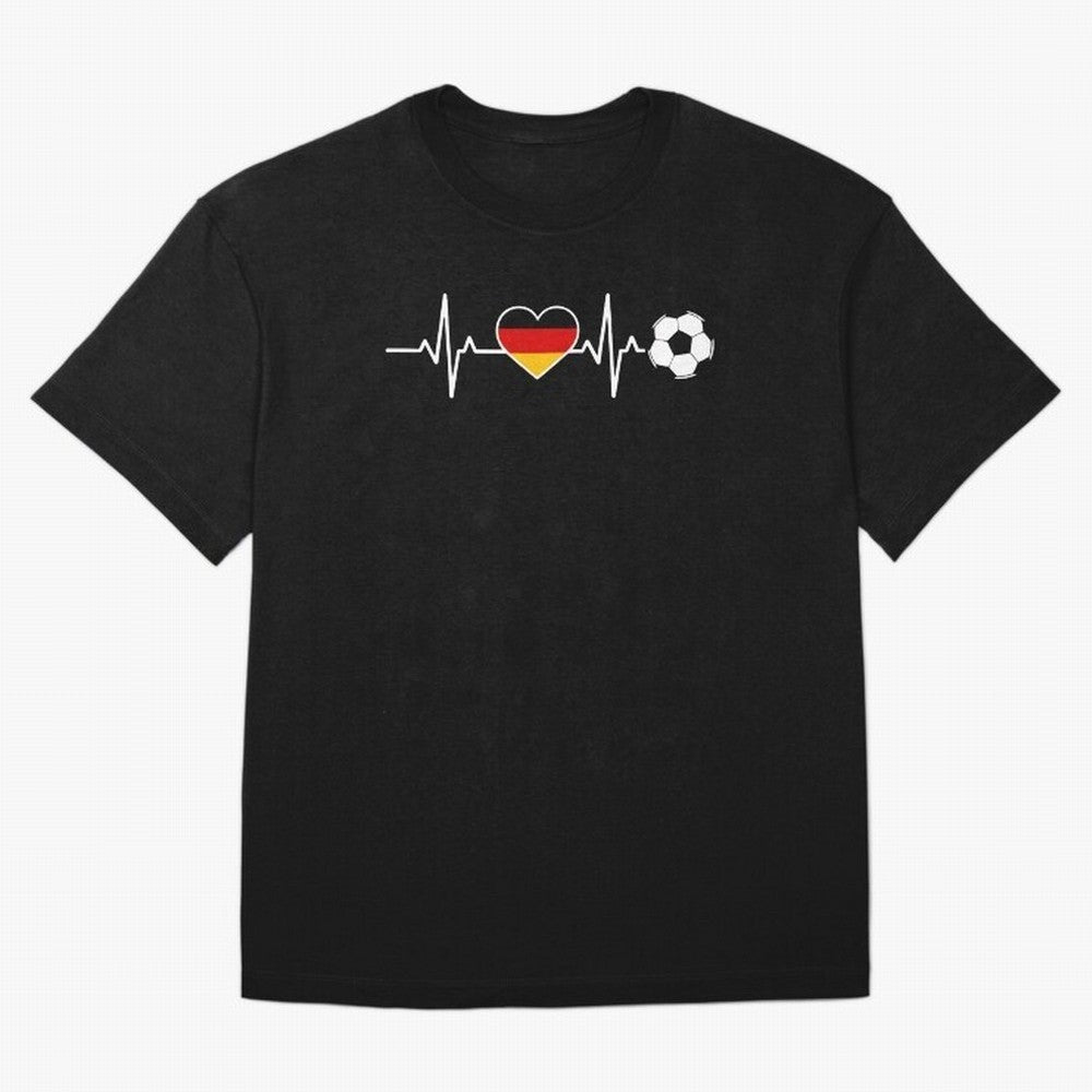 Germany Football Heartbeat | Deutschland Soccer Fan EKG Classic T-Shirt Bring Global Tournament Vibes to Match Day Hype around FIFA World Cup 2026 USA Canada Mexico, CR7 and Messi, England and Germany, Game Day Rituals, Football Legends, Country