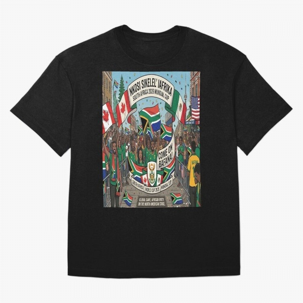 Soiuth Africa Classic T-Shirt Step into Global Football Passion for FIFA World Cup 2026 USA Canada Mexico, Capturing Messi and Cristiano Ronaldo, France, Classic Soccer Heritage, Championship Pressure, Fan Loyalty and International Pride; Perfect