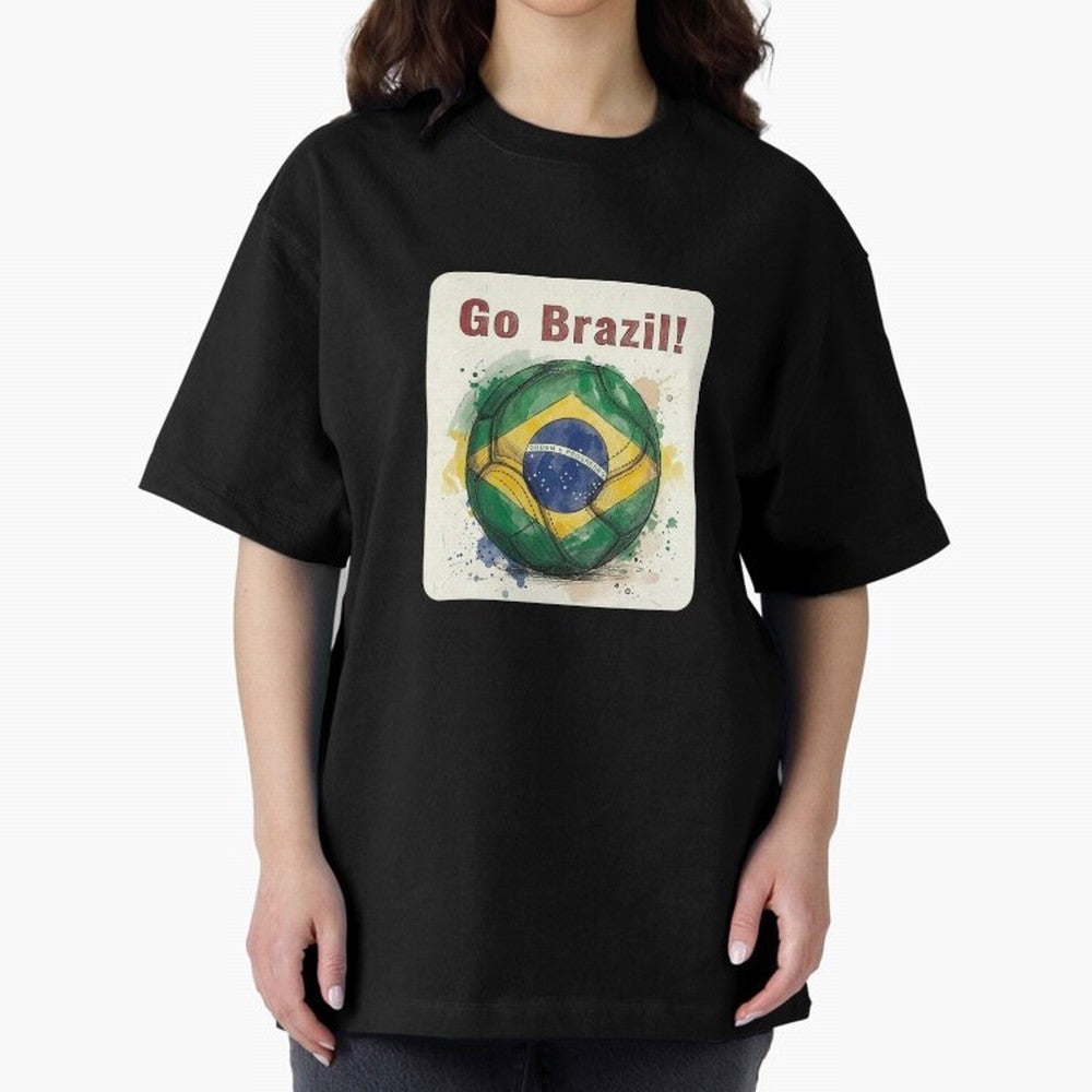 Go Brazil Soccer Ball Flag | Brazilian Football Fan Graphic Tee Classic T-Shirt Experience the Global Stage of Global Football Passion for FIFA World Cup 2026, Highlighting Cristiano Ronaldo, Haaland and CR7, France, Fan Favorite Moments, National