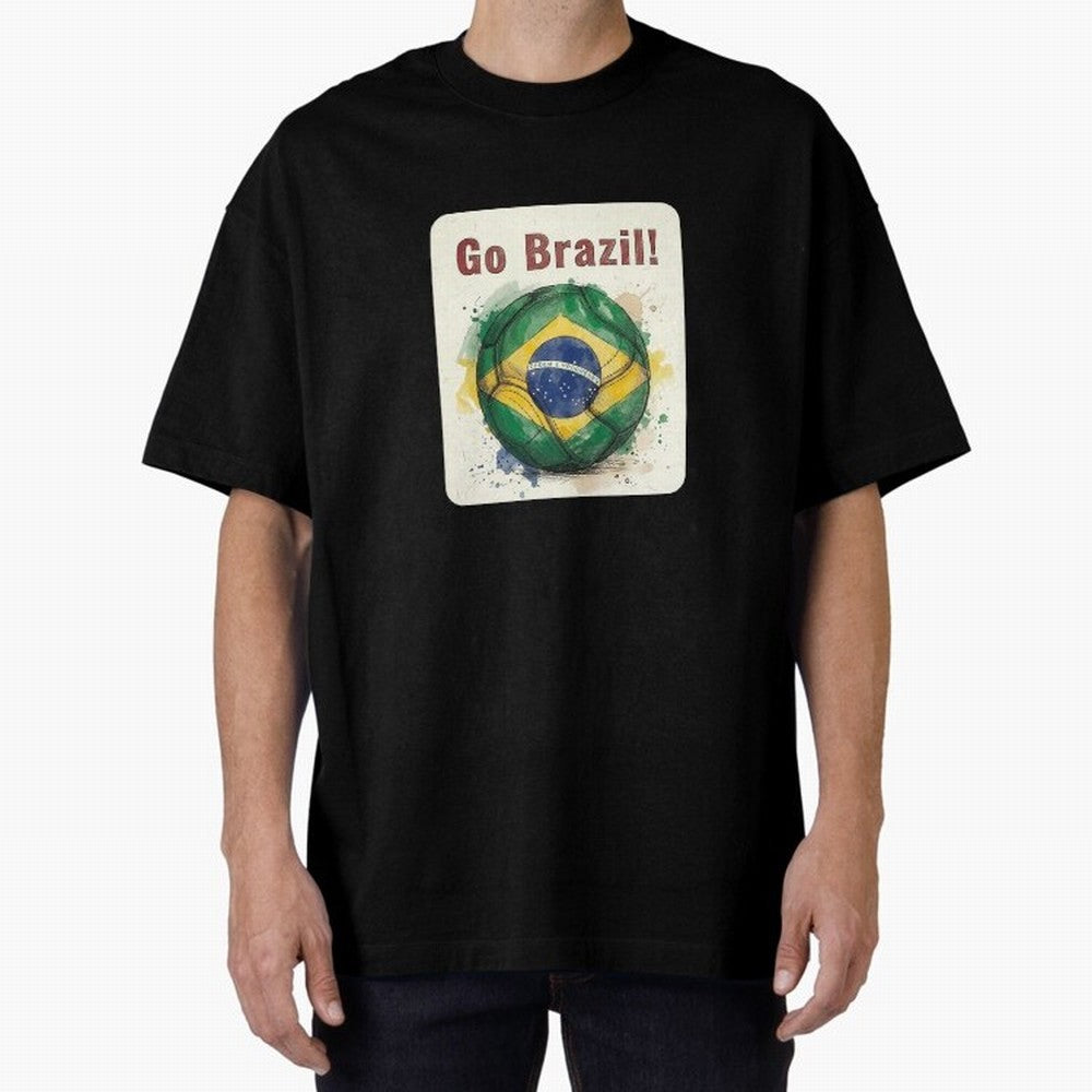 Go Brazil Soccer Ball Flag | Brazilian Football Fan Graphic Tee Classic T-Shirt Experience the Global Stage of Global Football Passion for FIFA World Cup 2026, Highlighting Cristiano Ronaldo, Haaland and CR7, France, Fan Favorite Moments, National