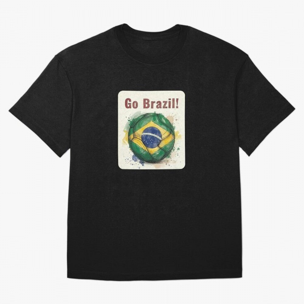 Go Brazil Soccer Ball Flag | Brazilian Football Fan Graphic Tee Classic T-Shirt Experience the Global Stage of Global Football Passion for FIFA World Cup 2026, Highlighting Cristiano Ronaldo, Haaland and CR7, France, Fan Favorite Moments, National