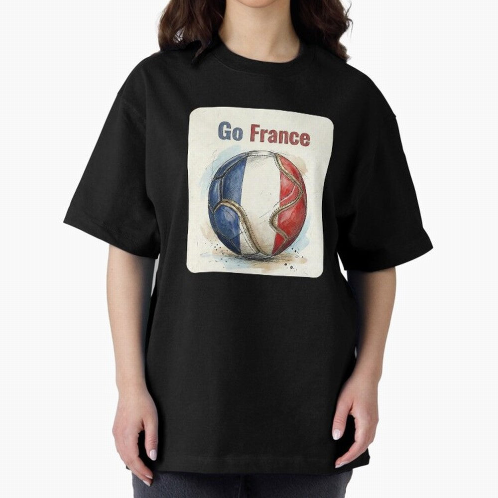 Go France Soccer Ball Flag | French Football Fan Graphic Tee Classic T-Shirt Celebrate the FIFA World Cup 2026 Journey through Cristiano Ronaldo, Haaland and CR7 Highlights, England, France and Netherlands Pride, Retro Football Energy, Iconic