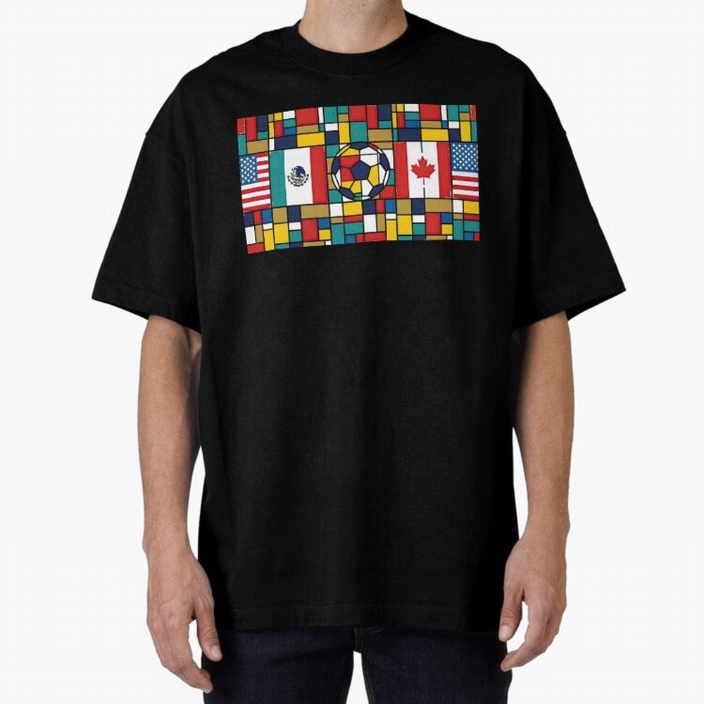 Spectacular World Cup Stadiums | Soccer Flags Mexico Canada USA Geometry Classic T-Shirt Relive FIFA World Cup 2026 Group Stage for Fans of Haaland and Mbappe and Brazil, Portugal and Argentina, Bringing Supporter Pride, Iconic Celebrations,