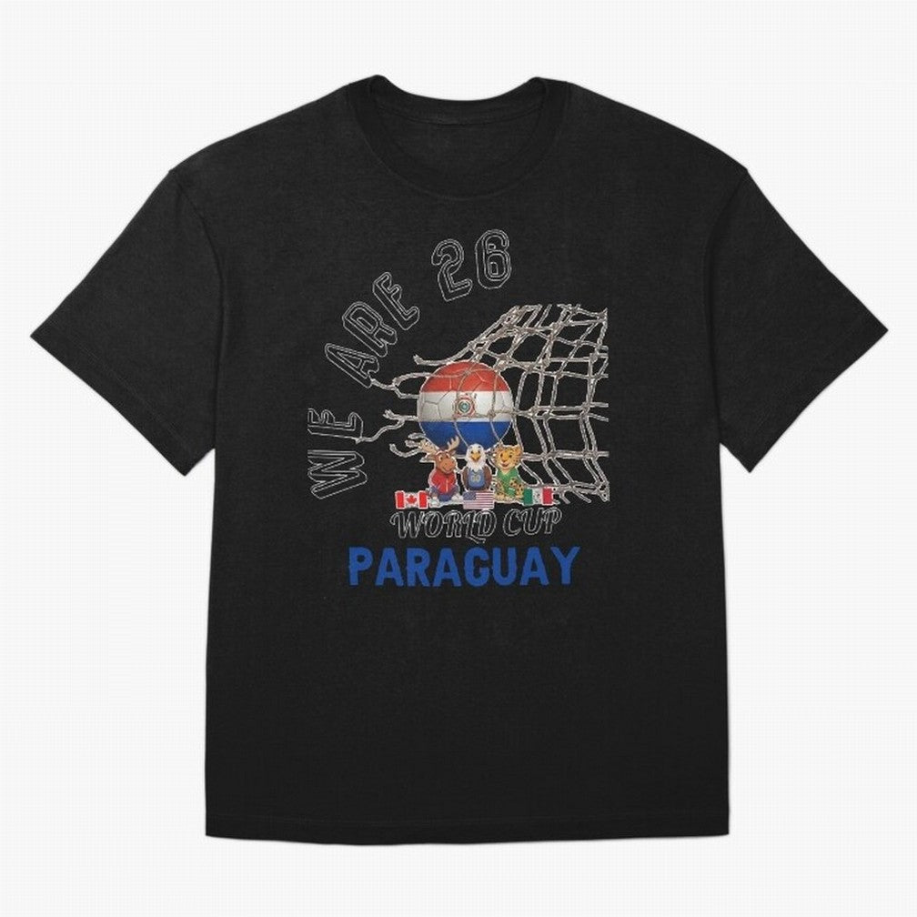 World cup 26 - Paraguay Classic T-Shirt Cheer for FIFA World Cup 2026 Spirit, Highlighting Portugal, Messi, CR7 and Mbappe, Championship Spirit, Famous Goals, Roaring Crowds and International Football Unity; Ideal for Fans Who Follow Messi,