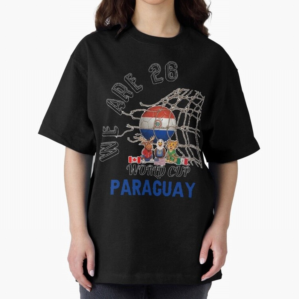 World cup 26 - Paraguay Classic T-Shirt Cheer for FIFA World Cup 2026 Spirit, Highlighting Portugal, Messi, CR7 and Mbappe, Championship Spirit, Famous Goals, Roaring Crowds and International Football Unity; Ideal for Fans Who Follow Messi,