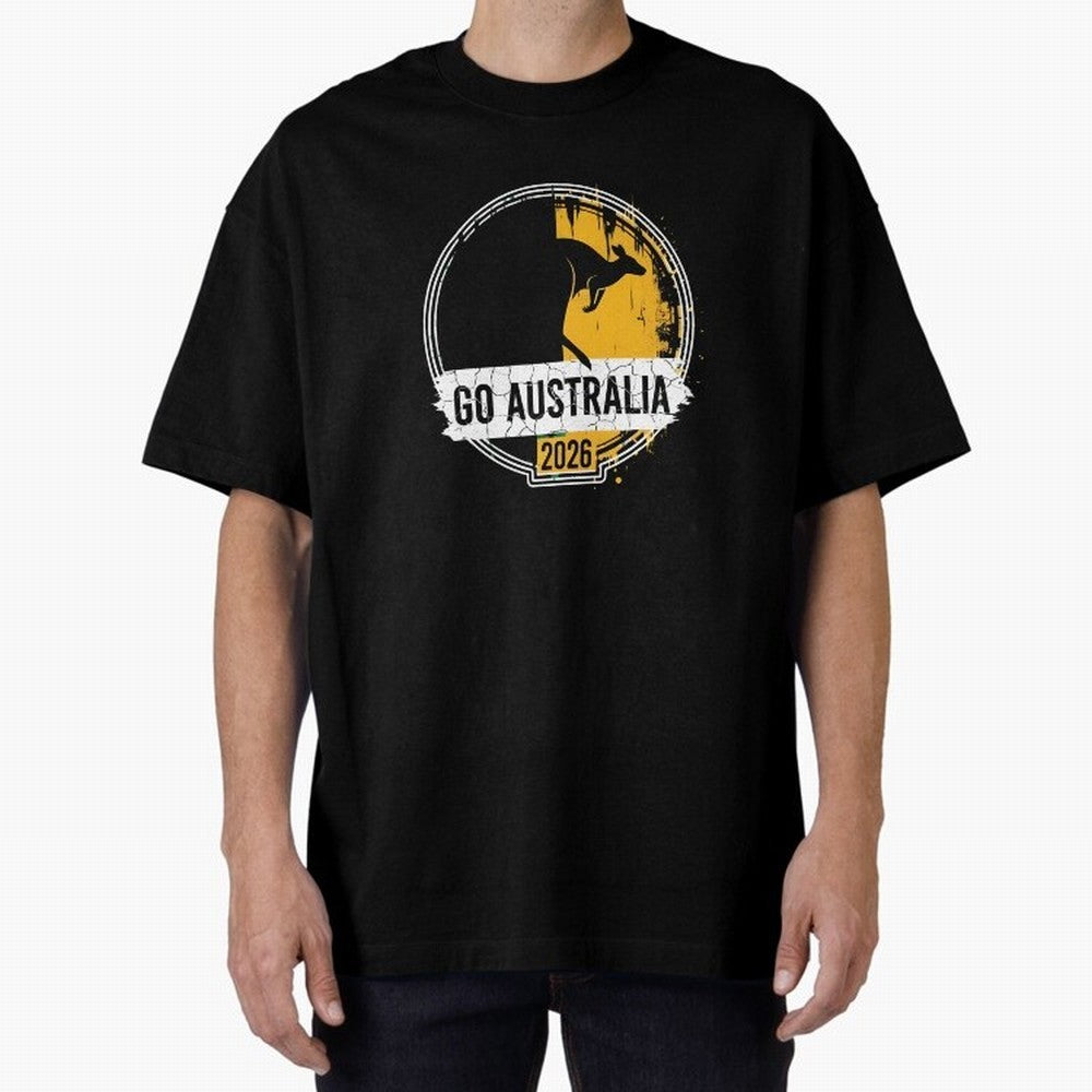 Golden Green Kangaroo Emblem Go Australia 2026 Supporter Design T-Shirt_83662099 Classic T-Shirt Celebrate National Team Dreams in FIFA World Cup 2026 USA Canada Mexico Spirit, Filled with England, Haaland, Supporter Pride, Iconic Celebrations,