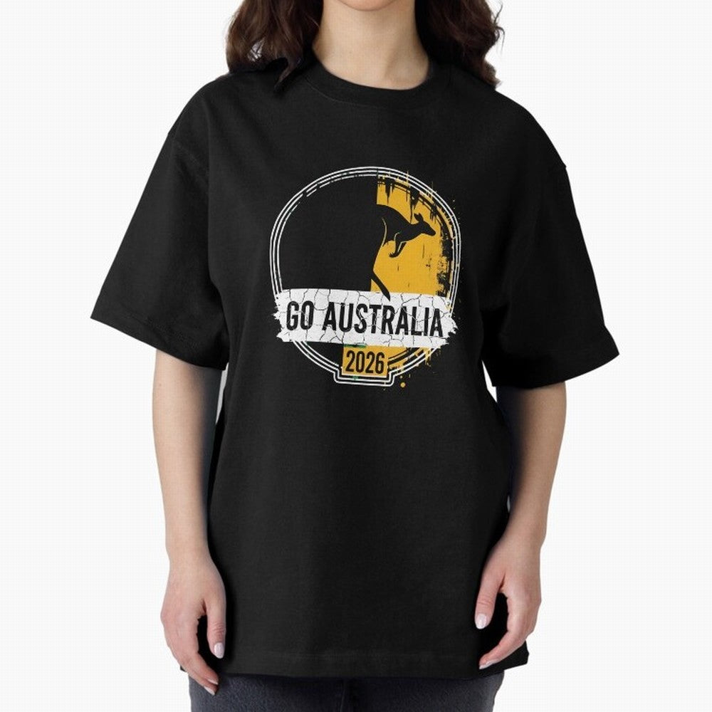 Golden Green Kangaroo Emblem Go Australia 2026 Supporter Design T-Shirt_83662099 Classic T-Shirt Celebrate National Team Dreams in FIFA World Cup 2026 USA Canada Mexico Spirit, Filled with England, Haaland, Supporter Pride, Iconic Celebrations,