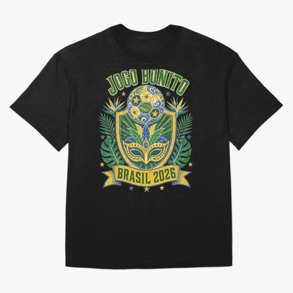 Jogo Bonito Brasil 2026 World Cup Soccer T-Shirt Classic T-Shirt Bring World Football Passion into FIFA World Cup 2026 USA Canada Mexico for Fans of Neymar and Netherlands, Bringing Sports Nostalgia, International Competition, Famous Players and