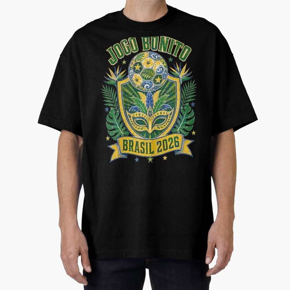 Jogo Bonito Brasil 2026 World Cup Soccer T-Shirt Classic T-Shirt Bring World Football Passion into FIFA World Cup 2026 USA Canada Mexico for Fans of Neymar and Netherlands, Bringing Sports Nostalgia, International Competition, Famous Players and