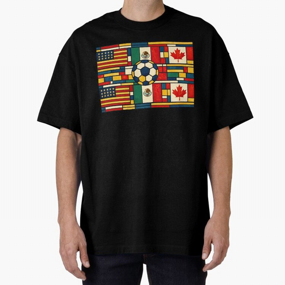 North American Football Flags World Cup Inspired Classic T-Shirt Bring a Vintage Feel to the FIFA World Cup 2026 Journey through Messi, CR7 and Mbappe Highlights, England and Germany Pride, Fan Favorite Moments, National Team Passion, Big Match