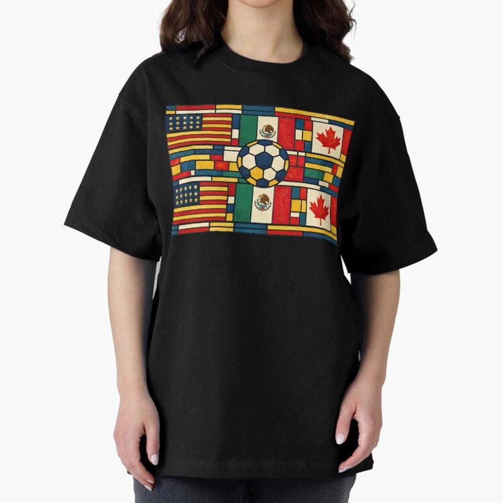 North American Football Flags World Cup Inspired Classic T-Shirt Bring a Vintage Feel to the FIFA World Cup 2026 Journey through Messi, CR7 and Mbappe Highlights, England and Germany Pride, Fan Favorite Moments, National Team Passion, Big Match