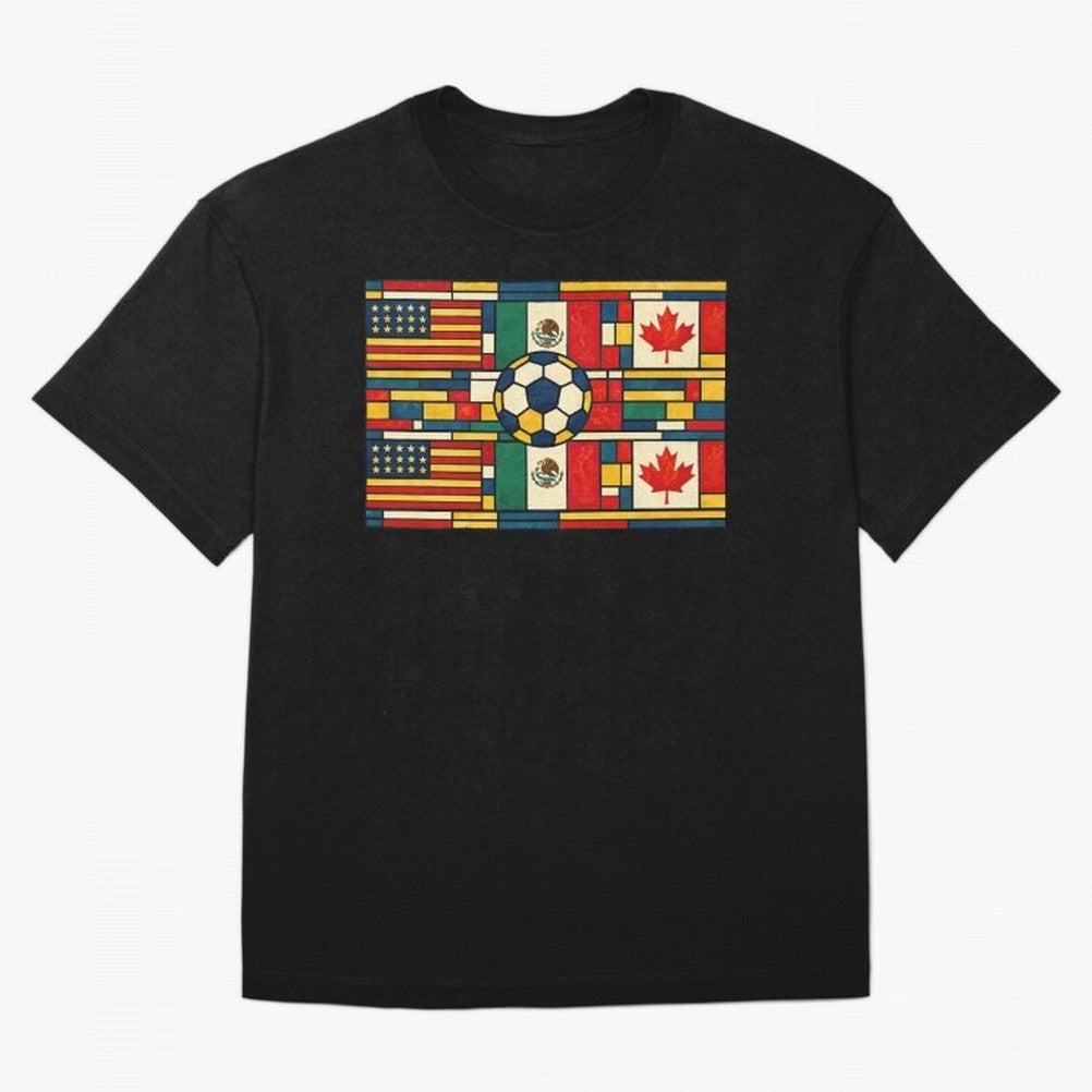 North American Football Flags World Cup Inspired Classic T-Shirt Bring a Vintage Feel to the FIFA World Cup 2026 Journey through Messi, CR7 and Mbappe Highlights, England and Germany Pride, Fan Favorite Moments, National Team Passion, Big Match