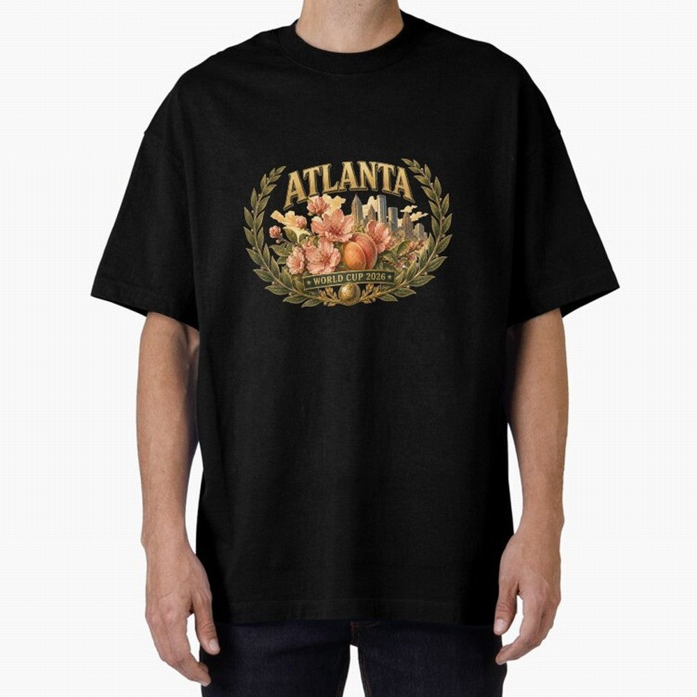 Elegant and Floral Atlanta 2026 World Cup Host City ¡ª Georgia Peach Laurel Wreath Classic T-Shirt Create Match Day Hype around FIFA World Cup 2026 USA Canada Mexico, CR7, Brazil, Portugal and Argentina, Global Supporter Spirit, Legendary Goals,