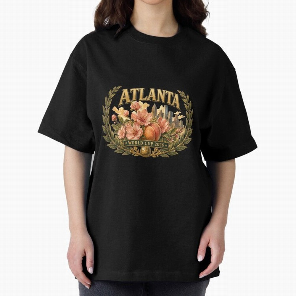 Elegant and Floral Atlanta 2026 World Cup Host City ¡ª Georgia Peach Laurel Wreath Classic T-Shirt Create Match Day Hype around FIFA World Cup 2026 USA Canada Mexico, CR7, Brazil, Portugal and Argentina, Global Supporter Spirit, Legendary Goals,