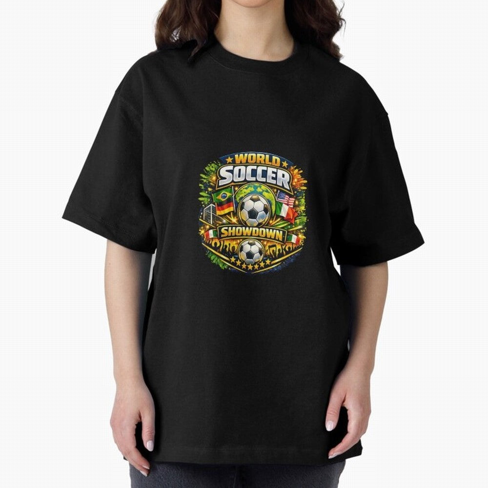 World Soccer Showdown Global Flags @ Fan Edition Classic T-Shirt Capture the FIFA World Cup 2026 Journey through CR7 and Messi Highlights, Portugal Pride, Football Passion, Legendary Performances, Festival Vibes and Supporter Community; Perfect for