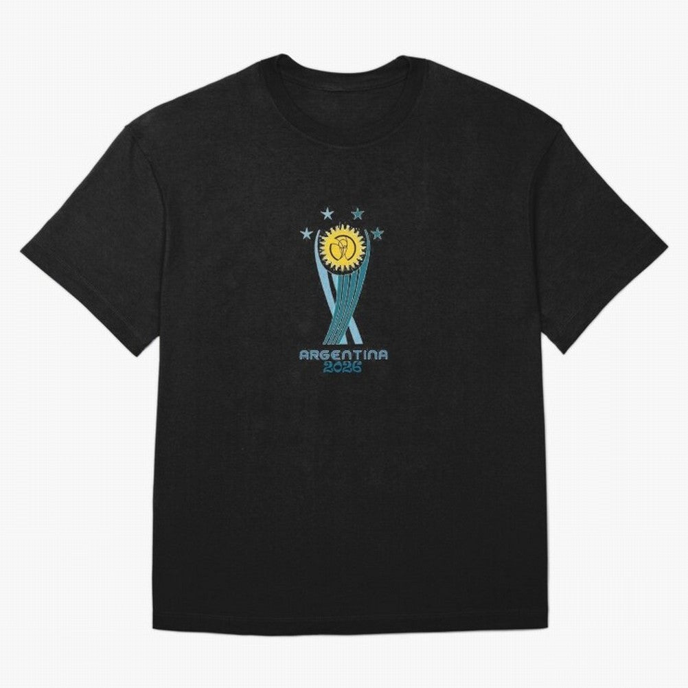 Argentina 2026 Football World Cup Emblem T-Shirt Classic T-Shirt Cheer through Every Moment of FIFA World Cup 2026 USA Canada Mexico for Fans of Messi, Neymar and Mbappe and Argentina, France and Brazil, Bringing Game Day Rituals, Football Legends,